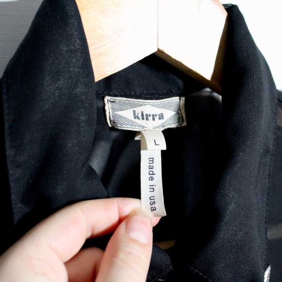 SOLD Sheer Black Button Blouse With Pockets - Picture 5 of 8